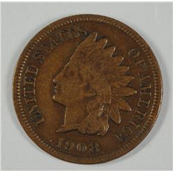 1908-S INDIAN HEAD CENT VF