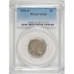 1921-S BUFFALO NICKEL PCGS VF-20