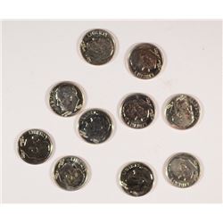 (10) 1957 PROOF ROOSEVELT DIMES