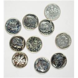 (10) 1960 PROOF ROOSEVELT DIMES