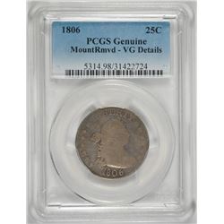 1806 BUST QUARTER PCGS VG DETAILS