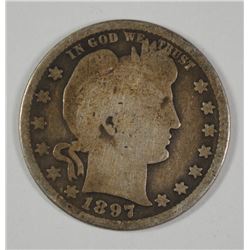 1897-O BARBER QUARTER G/VG