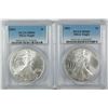 Image 1 : 2002 & 2003 AMERICAN SILVER EAGLES, PCGS MS-69