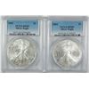 Image 1 : 2004 & 2005 AMERICAN SILVER EAGLES, PCGS MS-69