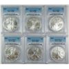 Image 1 : 2002, 2003, 2004, 2005, 2006 & 2007 AMERICAN SILVER EAGLES, PCGS MS-69 NICE RUN!