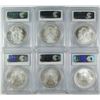 Image 2 : 2002, 2003, 2004, 2005, 2006 & 2007 AMERICAN SILVER EAGLES, PCGS MS-69 NICE RUN!