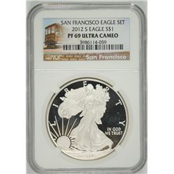 2012-S $1.00 AMERICAN SILVER EAGLE, NGC PROOF-69 ULTRA CAMEO