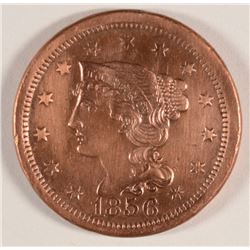 1856 LARGE CENT, AU cleaned