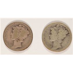 1921-P,D MERCURY DIMES AG-G