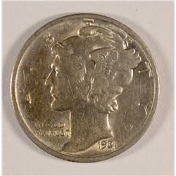 1931-D MERCURY DIME, AU