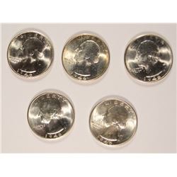LOT OF ( 5 ) GEM BU 1946-S WASHINGTON QUARTERS
