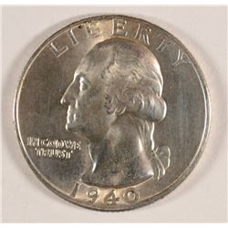 1940-D WASHINGTON QUARTER, AU/BU  BETTER DATE