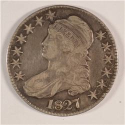 1827 CAPPED BUST HALF DOLLAR, XF/AU