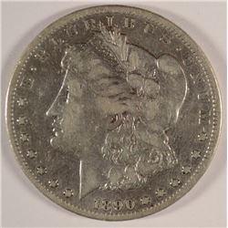 1890-CC MORGAN SILVER DOLLAR, VG-FINE  SEMI-KEY