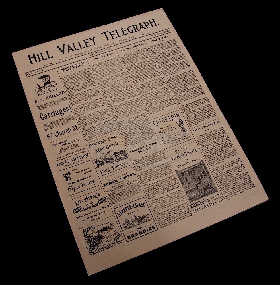 Back To The Future 3 1885 Hill Valley Telegraph Newspaper 17667