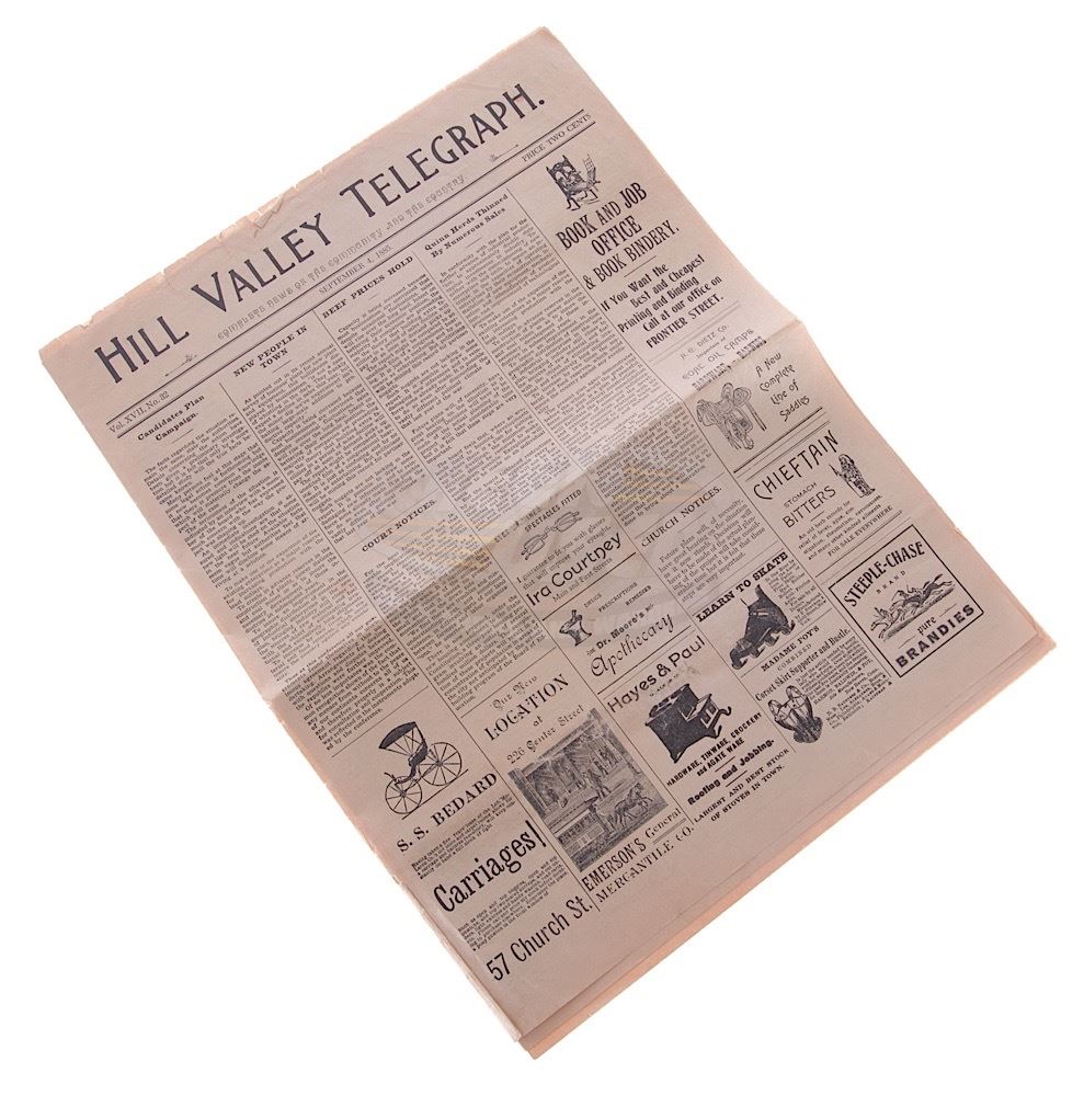 Back To The Future 3 1885 Hill Valley Telegraph Newspaper 17682