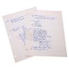 Image 1 : Back To The Future 3 - Original Handwritten List of Props - 18012