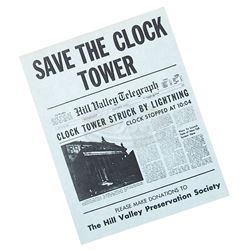 Back To The Future Ride - "Save The Clock Tower" Flyer - 17817