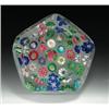 Image 1 : Antique Clichy scattered millefiori paperweight, with a central pink and green Clichy rose, surr...