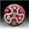 Image 1 : Antique Clichy trefoil garland paperweight, with a white millefiori garland, surrounding four sp...