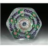 Image 1 : Antique Clichy concentric millefiori faceted paperweight, with a cobalt blue, pale yellow, and wh...