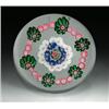 Image 1 : Antique Clichy open concentric millefiori paperweight, with a central pink and green Clichy rose...
