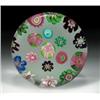 Image 1 : Antique Clichy spaced complex millefiori paperweight, including three pink and green Clichy rose...