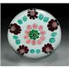 Image 1 : Antique Clichy miniature open concentric millefiori paperweight, with a central green and white p...