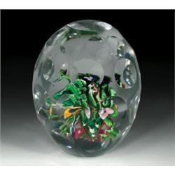 Antique Saint Louis faceted upright bouquet hand- cooler, containing a clustered arrangement of r...