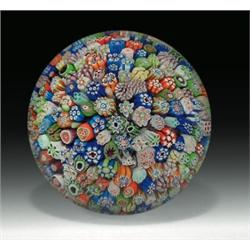 Antique Baccarat 1846 close packed complex millefiori paperweight, with a white "B 1846" signatu...