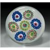 Image 1 : Antique Baccarat Dupont circular garlands paperweight, with a central green and red complex cane...