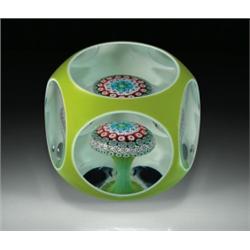 Cristal Saint-Louis 1970 millefiori mushroom paperweight, containing a concentric millefiori mus...