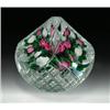 Image 1 : Ray Banford floral basket paperweight, containing a radiating, circular, upright bouquet of alter...