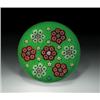 Image 1 : Parabelle Glass millefiori paperweight, containing a spaced ring of six circlets of red and whit...