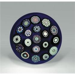 Drew Ebelhare scattered complex millefiori paperweight, including a central complex "E" signatur...