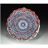 Image 1 : Whitefriars faceted concentric millefiori paperweight, with a central red, black, and white hear...