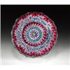Image 1 : Whitefriars 1969 faceted concentric millefiori paperweight, with rings of alternating red, white,...