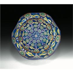 Perthshire Paperweights faceted concentric millefiori paperweight, having a central cluster of c...