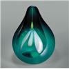 Image 1 : Caithness Glass "Spring Sentinel" teardrop-shaped floral paperweight, containing a central white...
