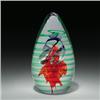 Image 1 : Caithness Glass "To Boldly Go..." high-domed abstract design paperweight, with a central cascade...