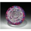 Image 1 : Selkirk Glass "Spellbound" abstract design paperweight, with a central bubble and an air ring abo...