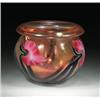 Image 1 : Lotton Art Glass "Sunset" miniature decorative bowl, of translucent, iridescent amber and gold,...