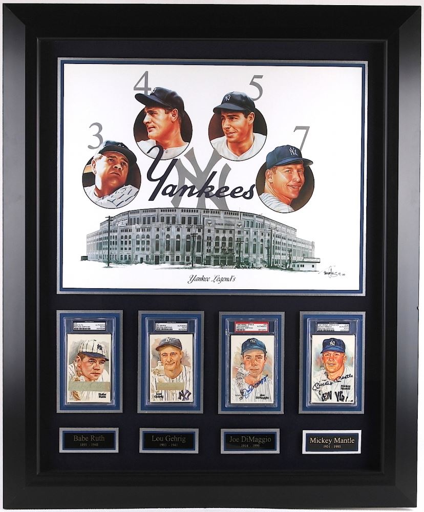 Babe Ruth, Lou Gehrig, Joe DiMaggio & Mickey Mantle Signed 