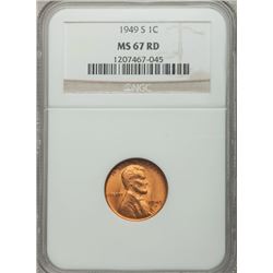 USA;  1949-S 1¢ NGC MS67. RED