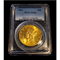 1904 - $20 Gold Liberty Head PCGS MS62