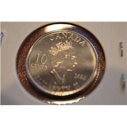 Canada UNC Dimes: 2001P - Volunteers BUNC