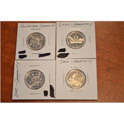 (4) 2000 Canada Quarter - (Mixed) - UNC