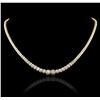 Image 1 : 18KT Yellow Gold 11.78ctw Diamond Tennis Necklace