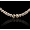 Image 2 : 18KT Yellow Gold 11.78ctw Diamond Tennis Necklace