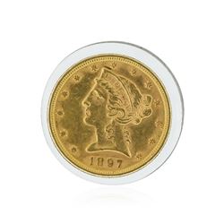 1897 $5 CU Liberty Head Half Eagle Gold Coin